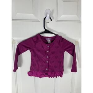 JUST MAX Toddler Girls Purple Heart Shirt 2T Long Sleeve w/ Buttons